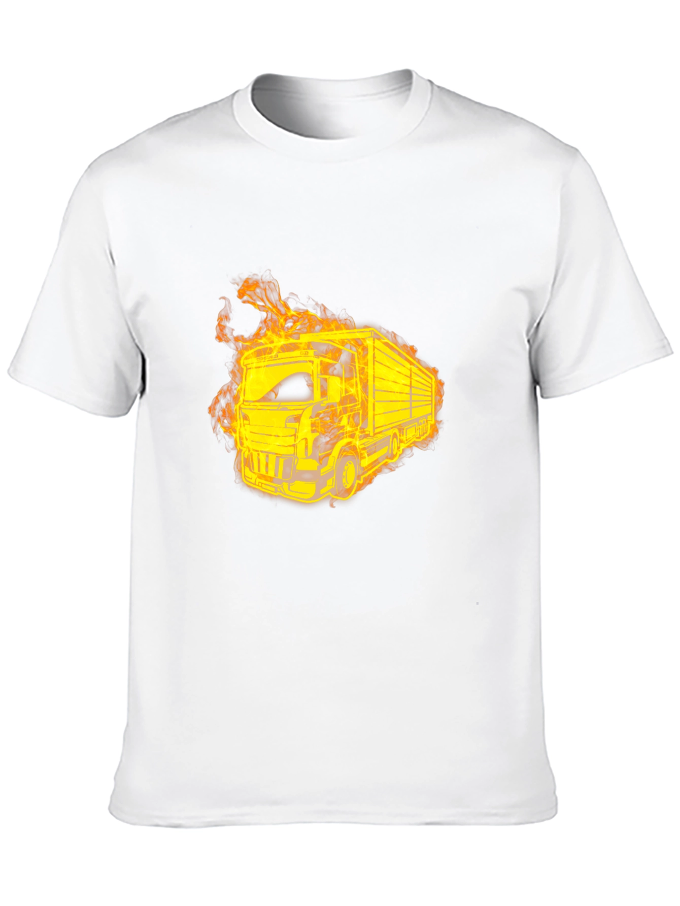 Fiery Truck Graphic Black T-Shirt