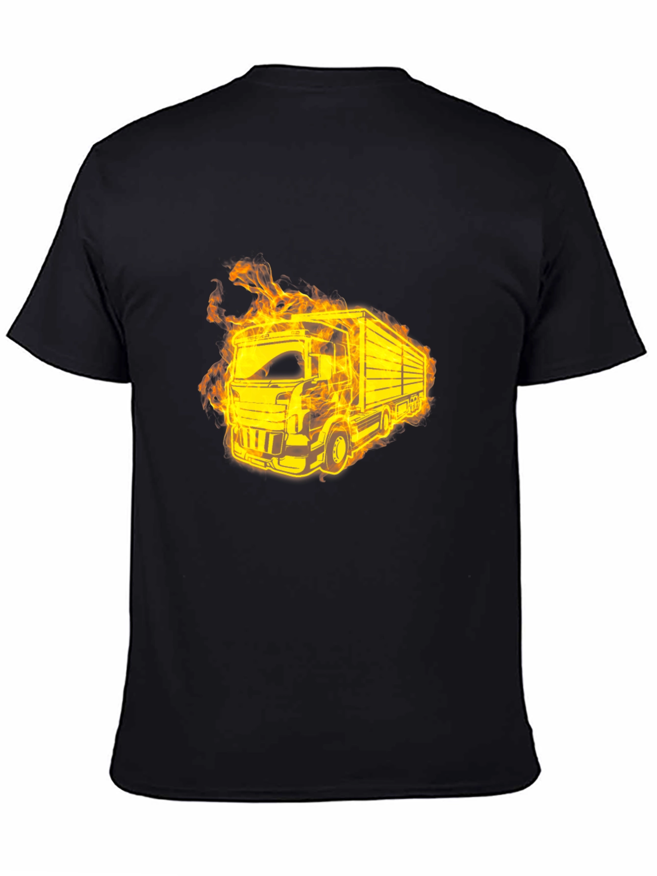 Fiery Truck Graphic Black T-Shirt