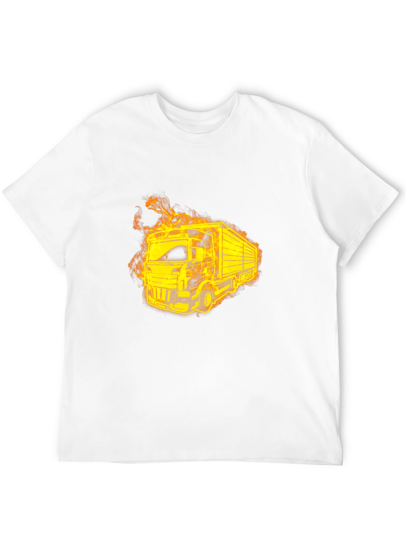 Fiery Truck Graphic Black T-Shirt