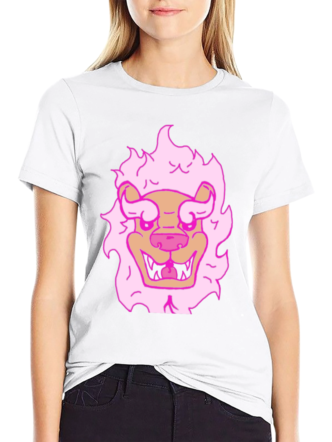Pink Lion Graphic T-Shirt - Cool & Fun Design