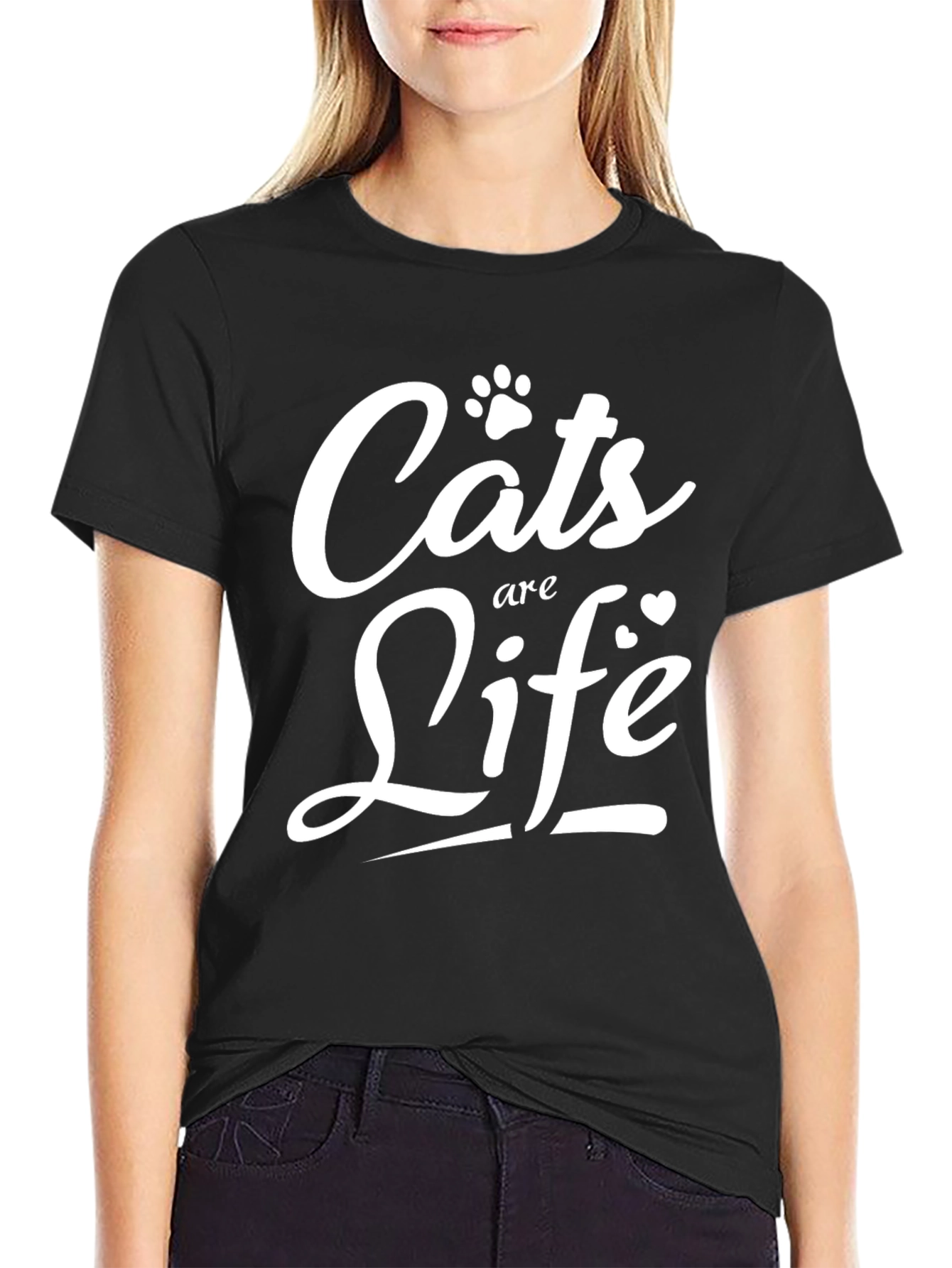 Cats are Life Graphic Tee - Soft Cotton Blend