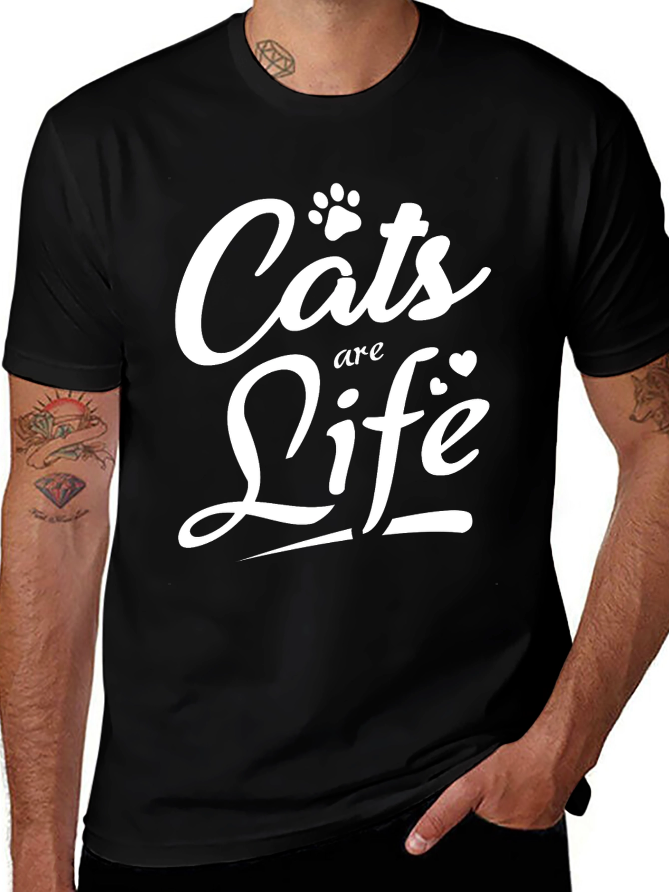 Cats are Life Graphic Tee - Soft Cotton Blend