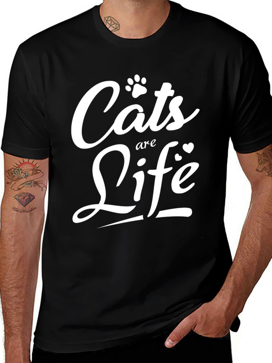 Cats are Life Graphic Tee - Soft Cotton Blend