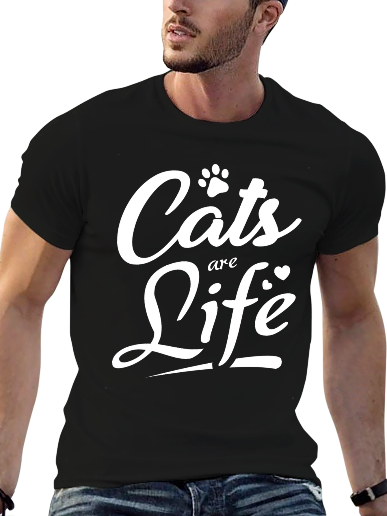 Cats are Life Graphic Tee - Soft Cotton Blend