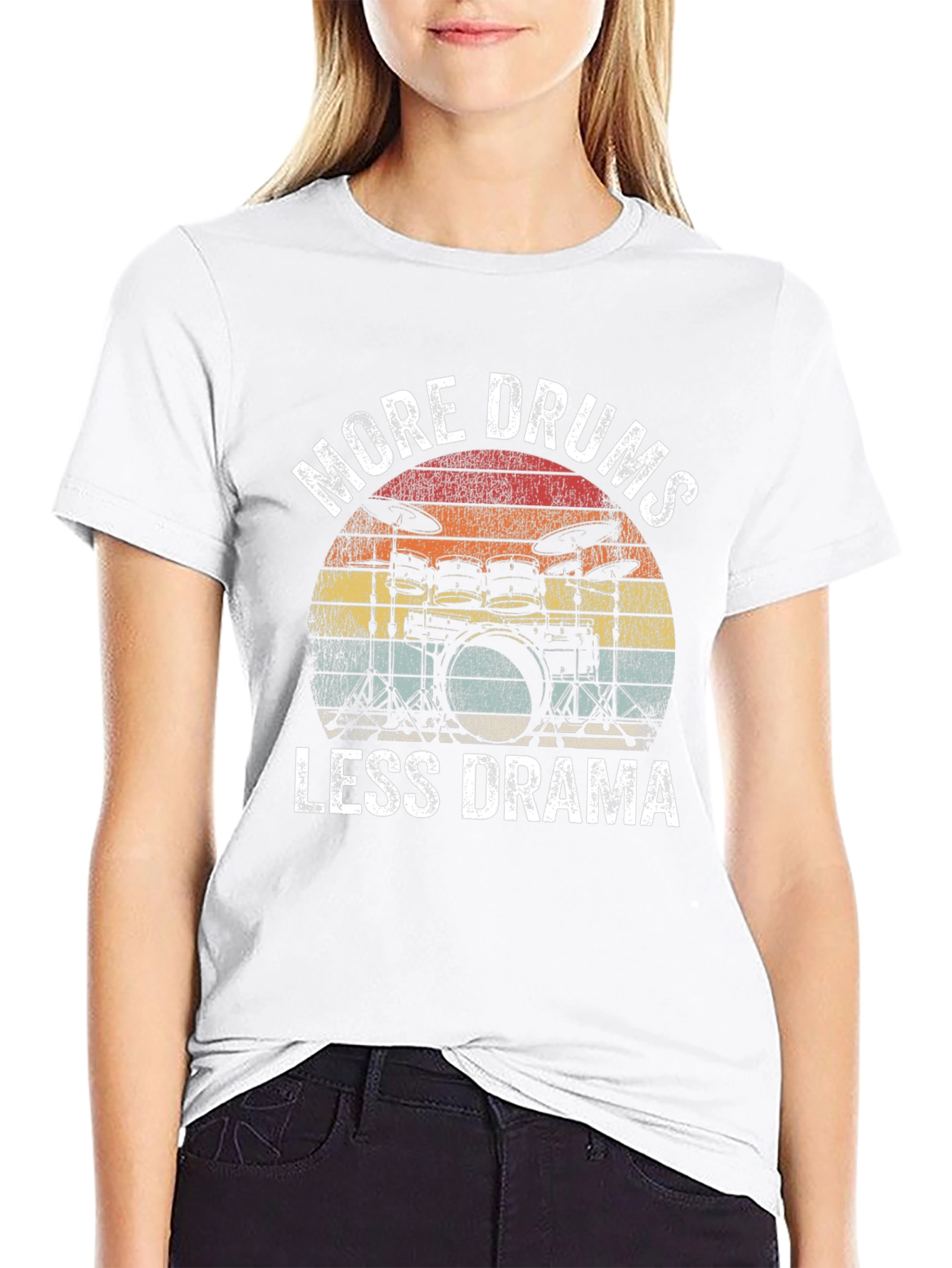 More Drums Less Drama T-Shirt - Musician Tee