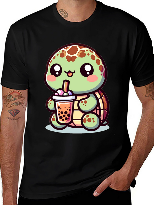 Cute Turtle Boba Tea Graphic Tee