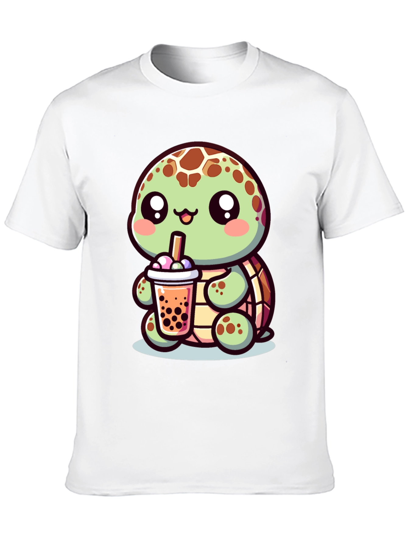 Cute Turtle Boba Tea Graphic Tee