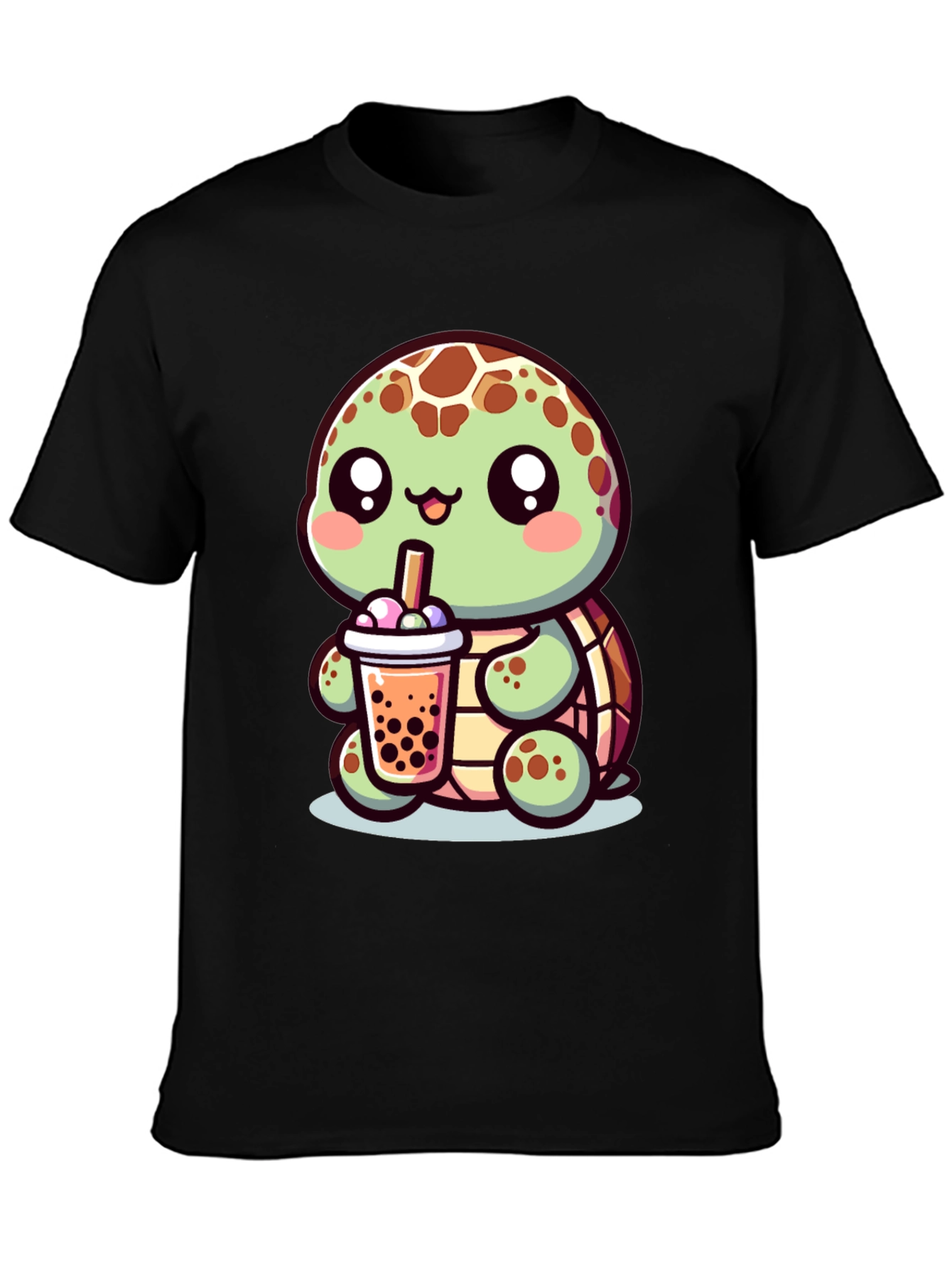 Cute Turtle Boba Tea Graphic Tee