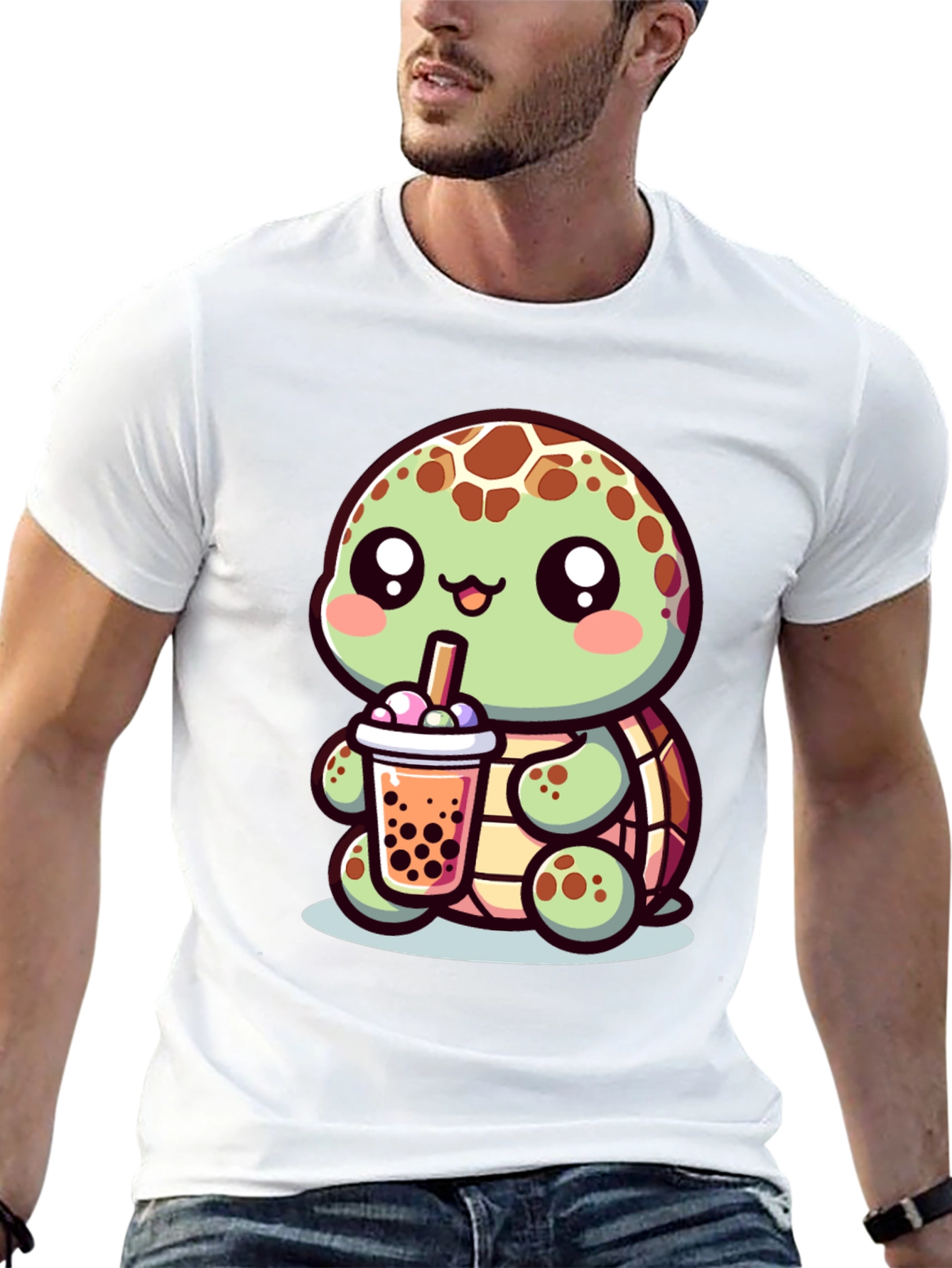 Cute Turtle Boba Tea Graphic Tee