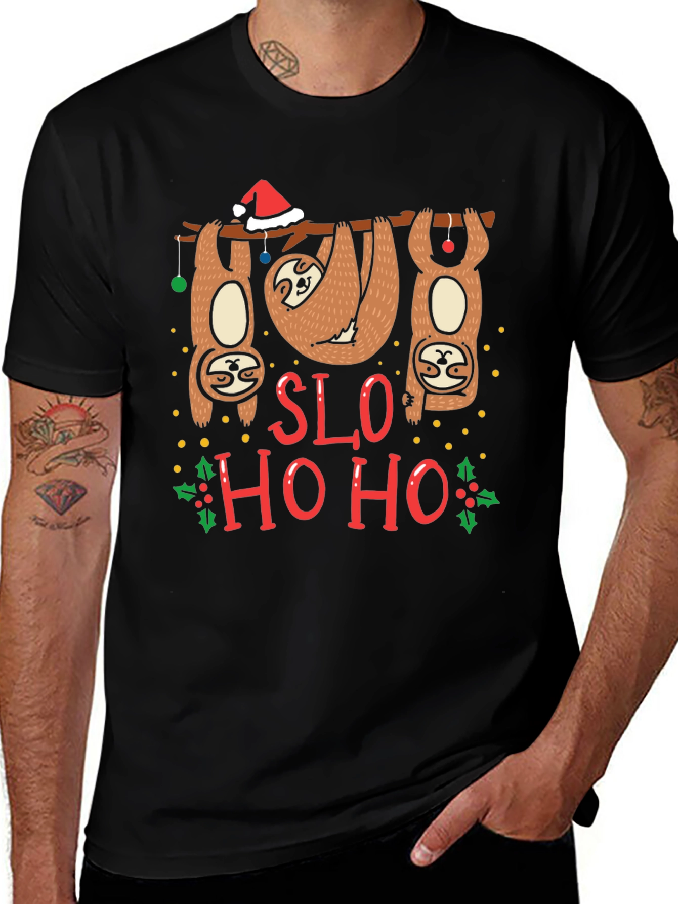 Sloth Christmas T-Shirt SLO HO HO