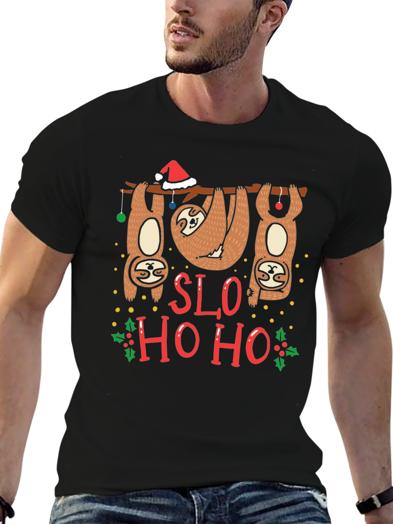 Sloth Christmas T-Shirt SLO HO HO