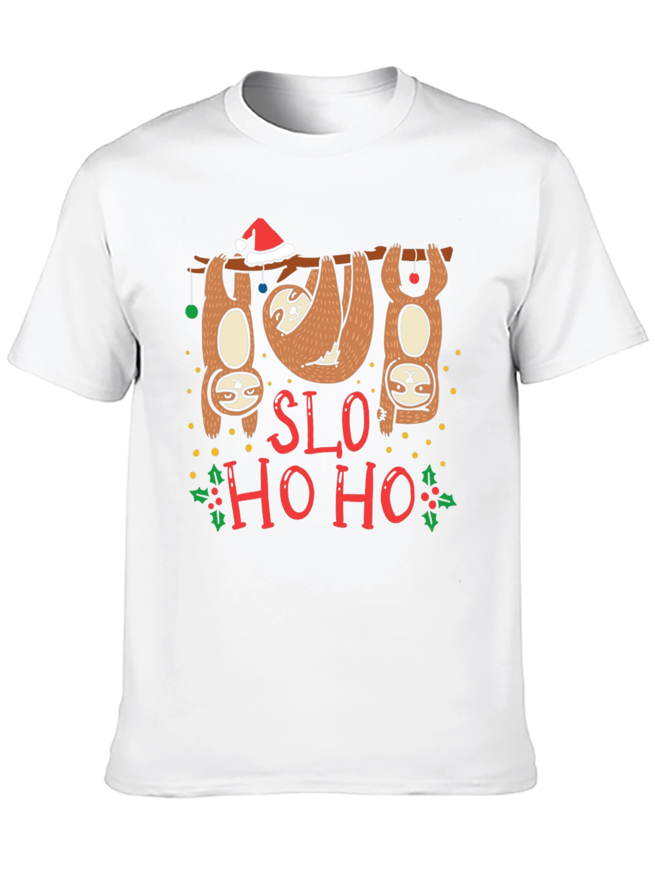 Sloth Christmas T-Shirt SLO HO HO