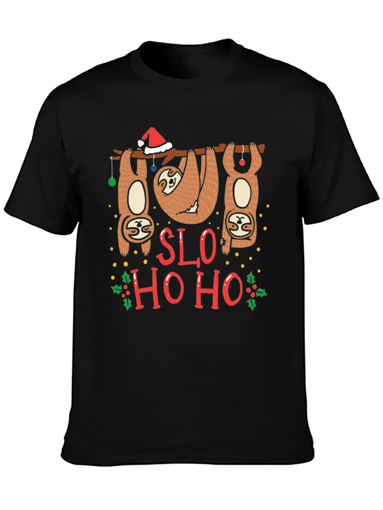 Sloth Christmas T-Shirt SLO HO HO