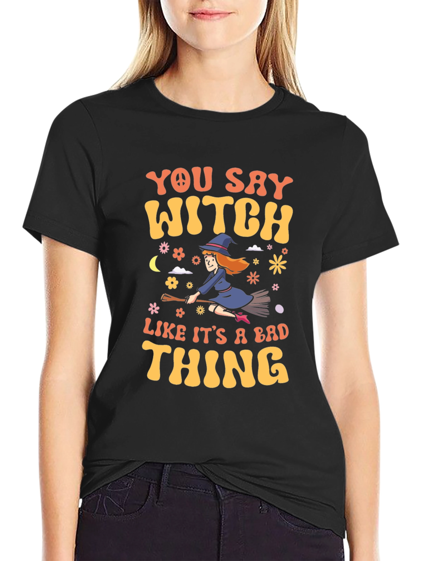 Witch Graphic T-Shirt - Bad Thing Quote Tee