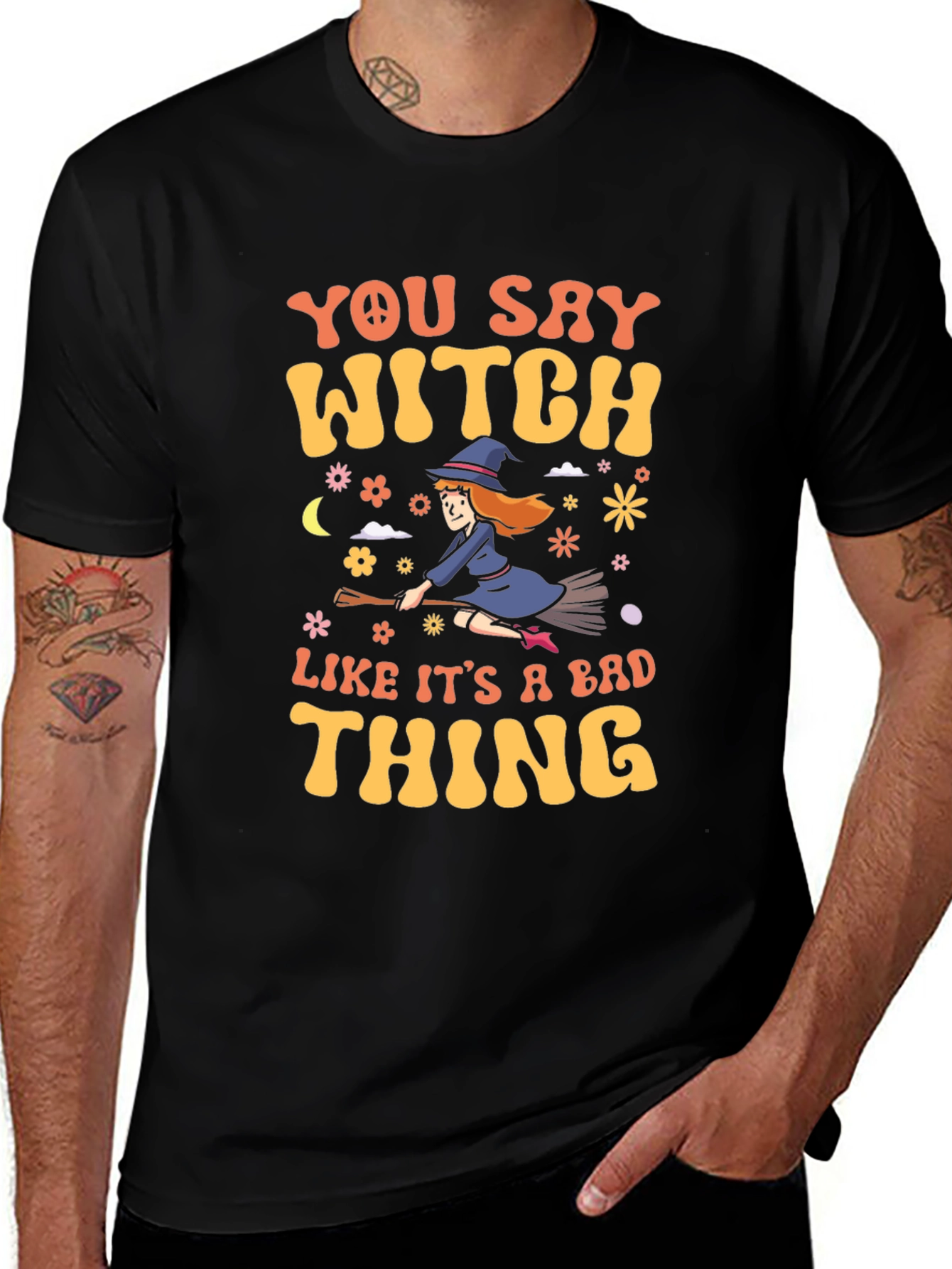 Witch Graphic T-Shirt - Bad Thing Quote Tee