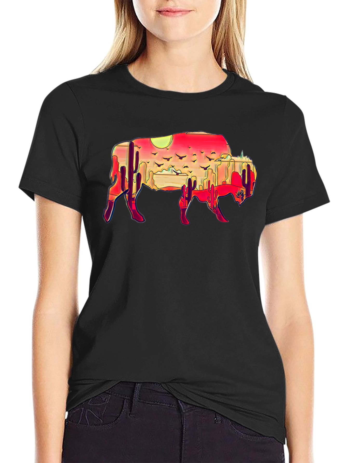 Buffalo Desert Sunset Graphic Tee