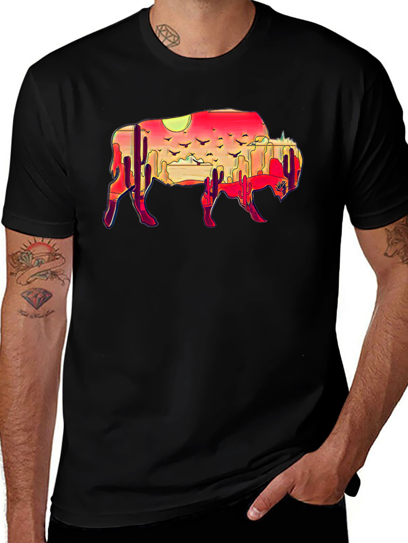 Buffalo Desert Sunset Graphic Tee