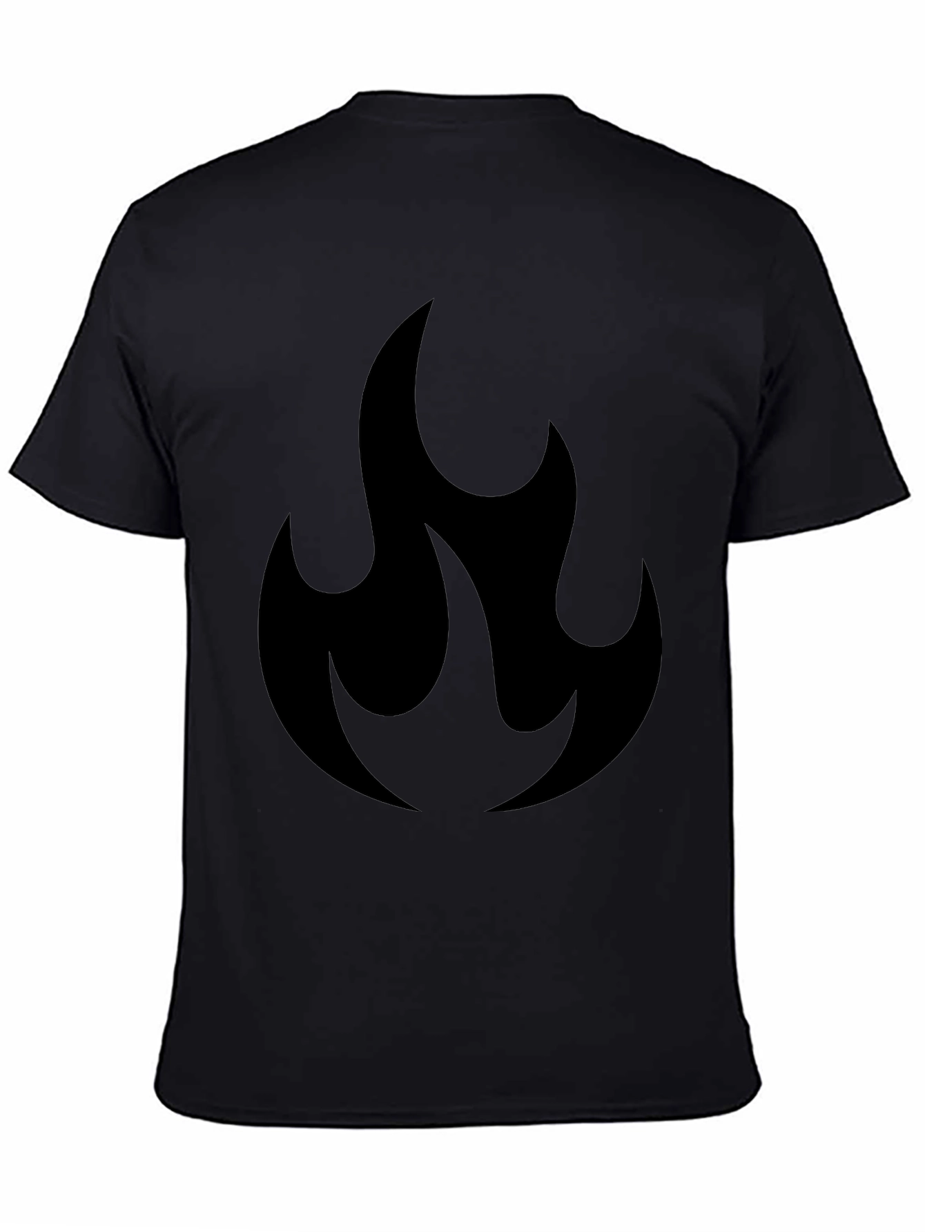 Flame Graphic Tee - Black Cotton T-Shirt