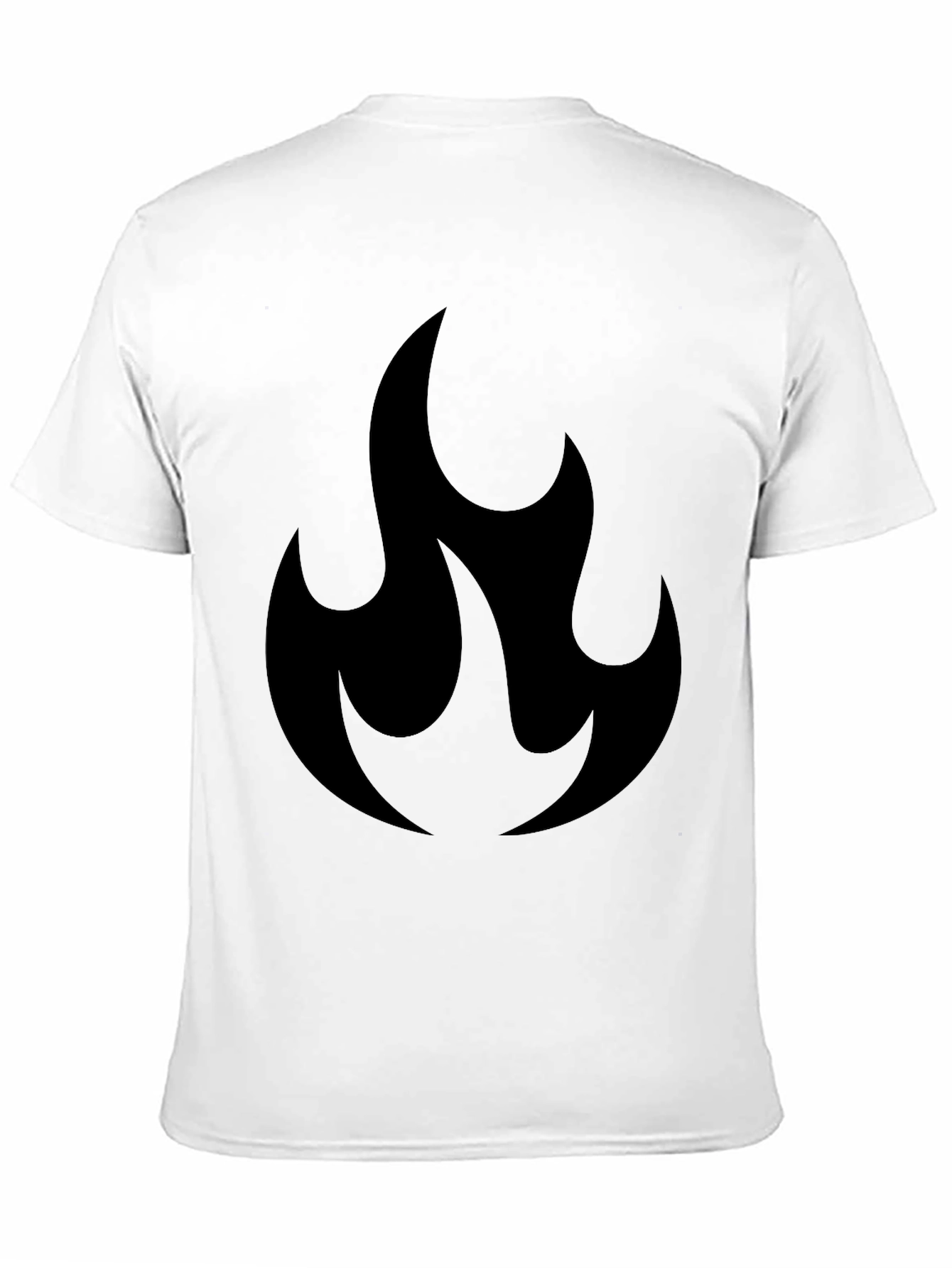 Flame Graphic Tee - Black Cotton T-Shirt