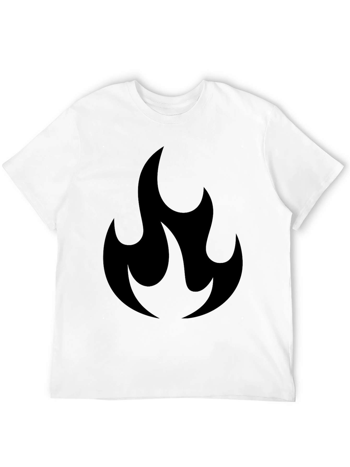 Flame Graphic Tee - Black Cotton T-Shirt