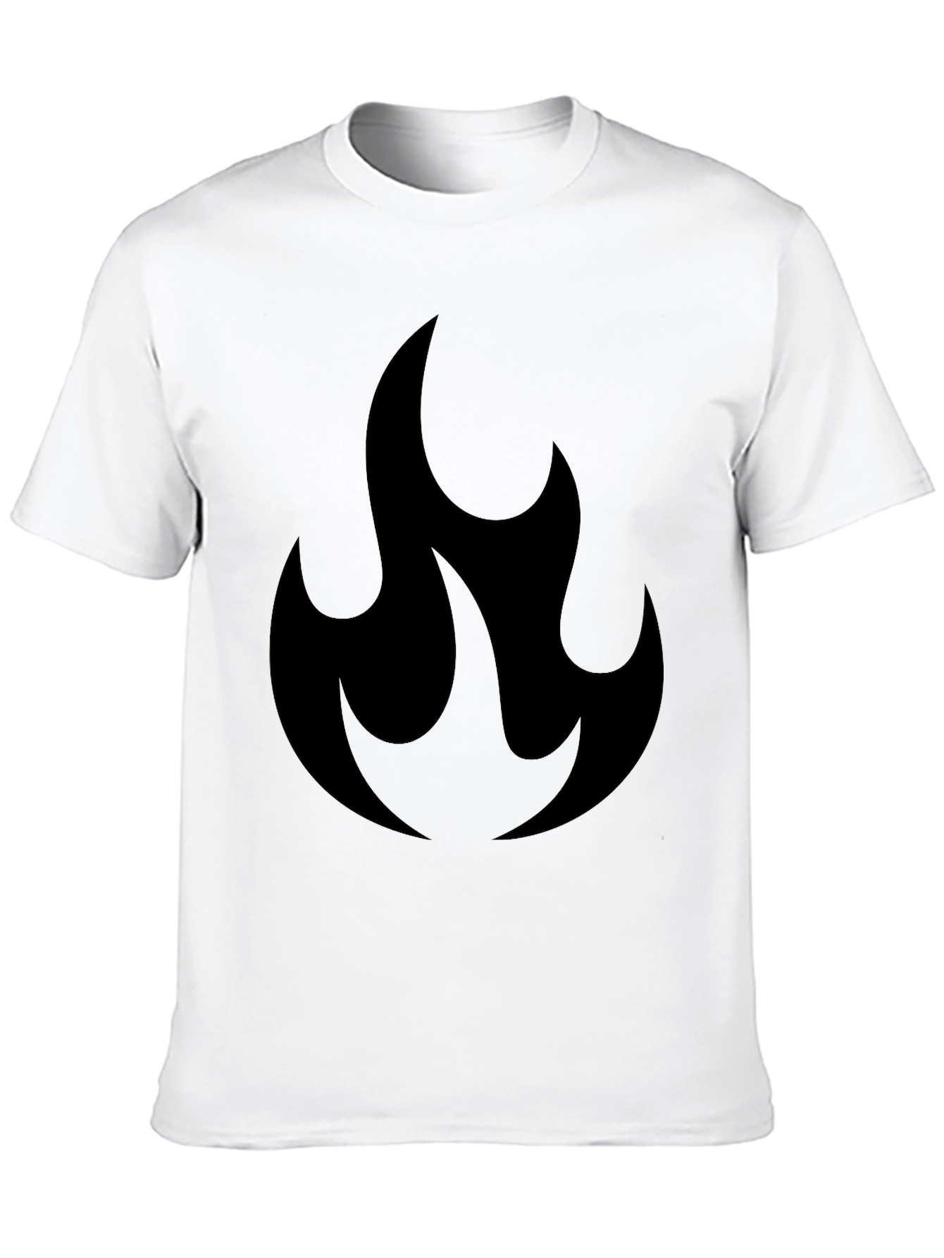 Flame Graphic Tee - Black Cotton T-Shirt