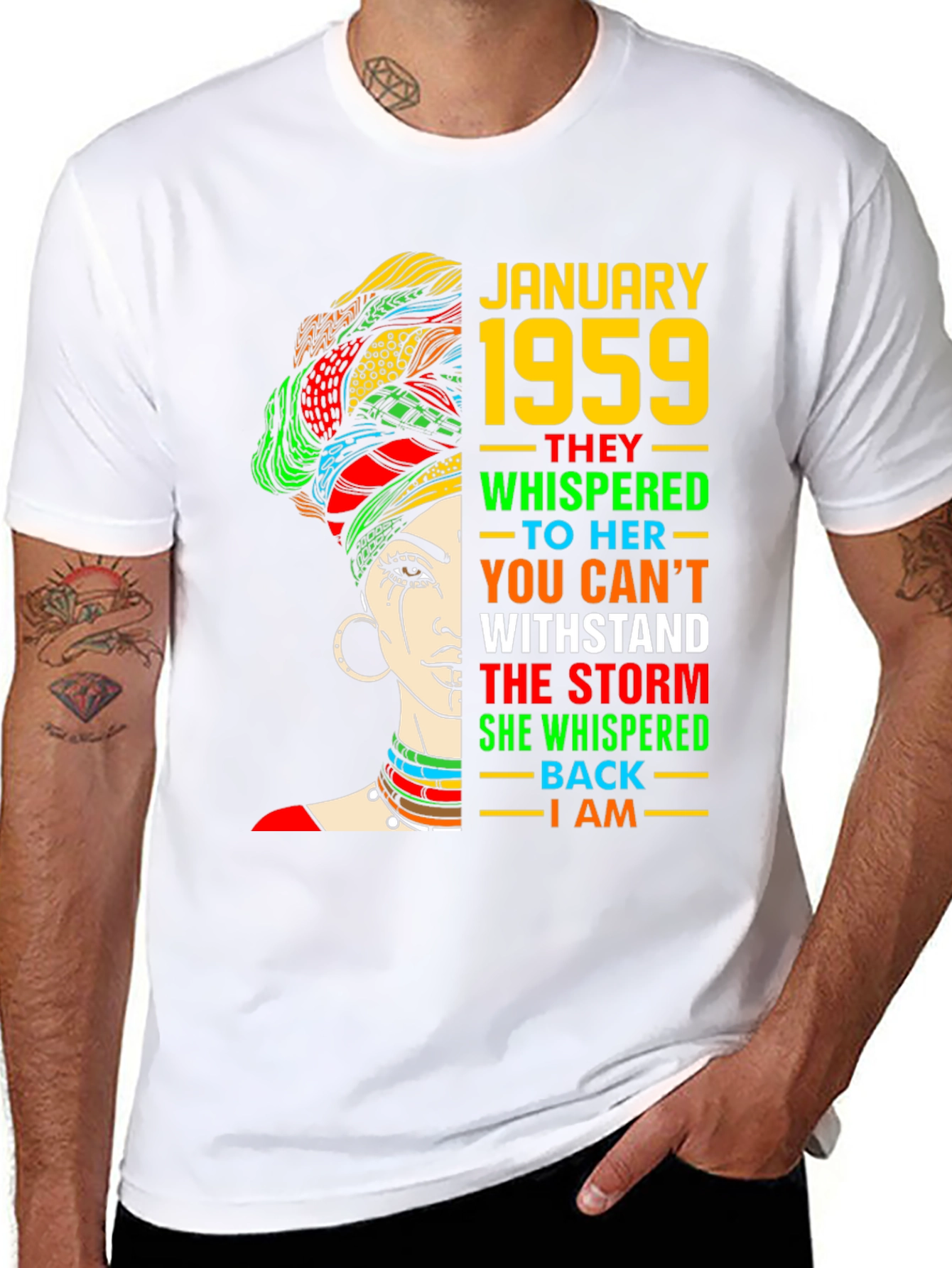 January 1959 Birthday Black Pride T-Shirt