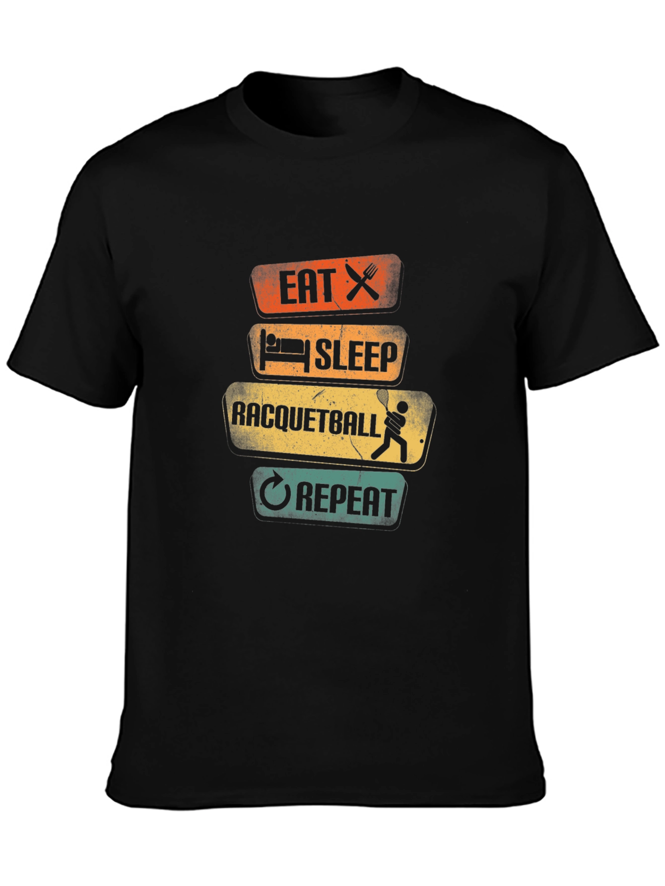 Eat Sleep Racquetball Repeat Graphic Tee