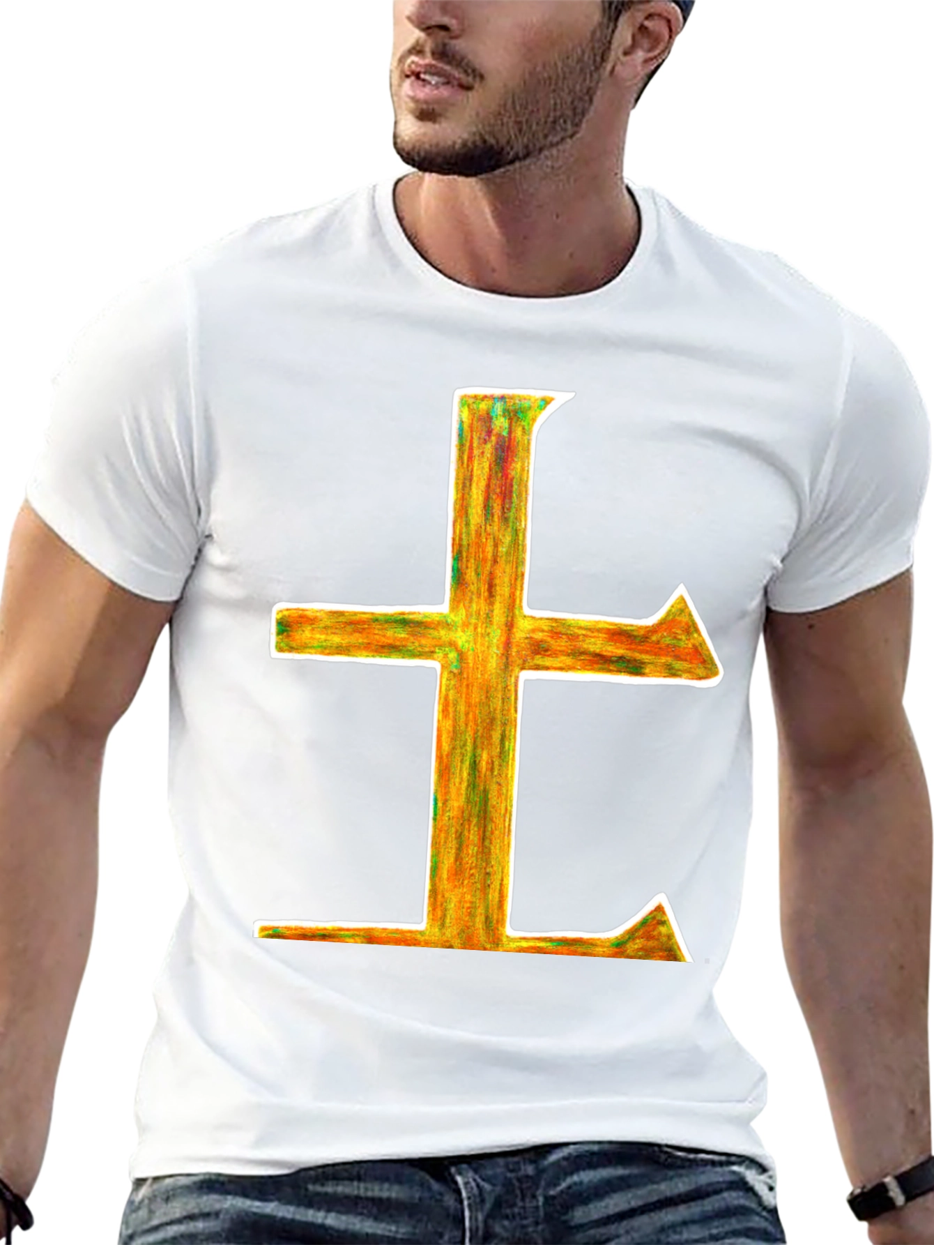 Abstract Cross Graphic Tee - Unisex Black T-Shirt