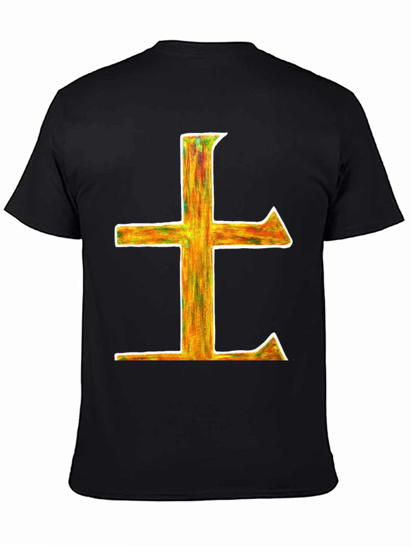 Abstract Cross Graphic Tee - Unisex Black T-Shirt