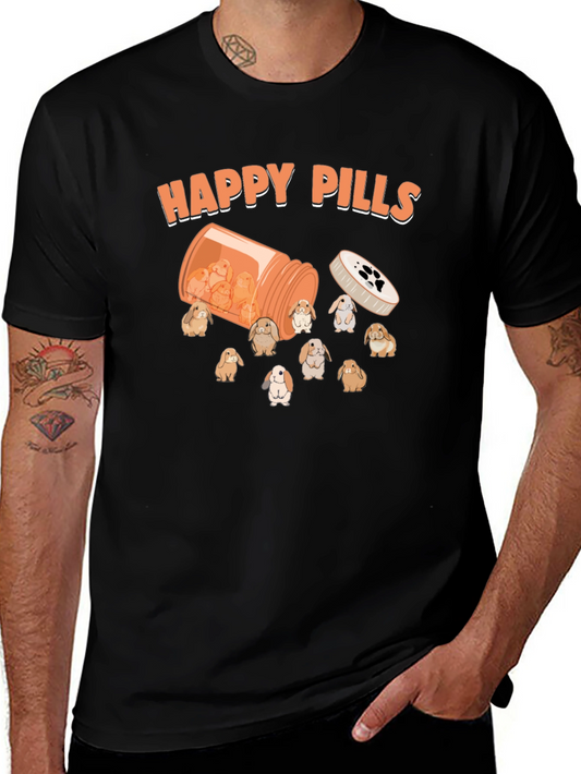 Happy Pills Bunny T-Shirt Cute Graphic Tee
