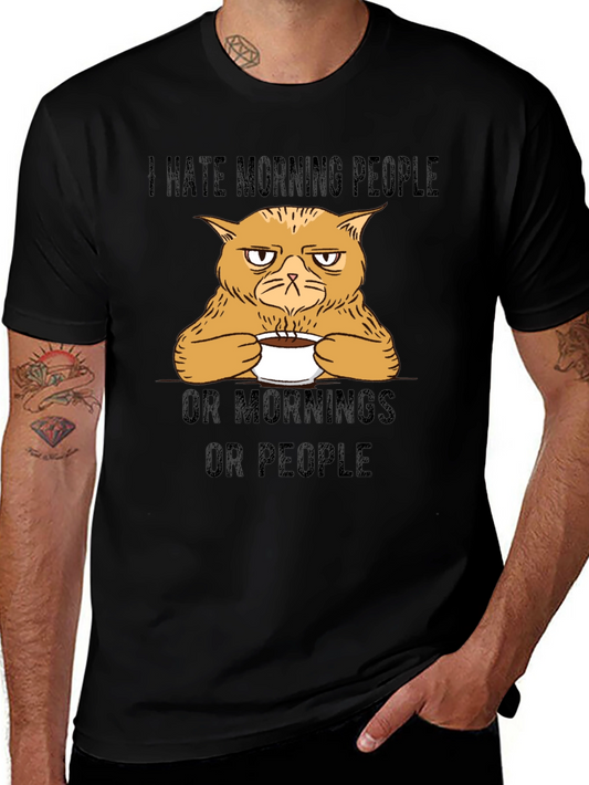 Grumpy Cat Coffee T-Shirt - I Hate Morning People