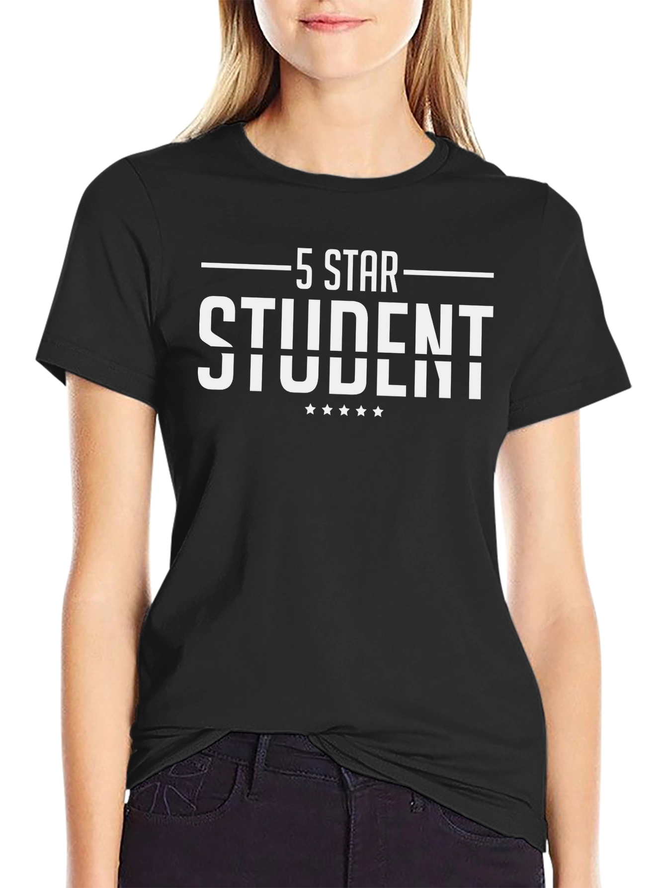 5 Star Student Black T-Shirt