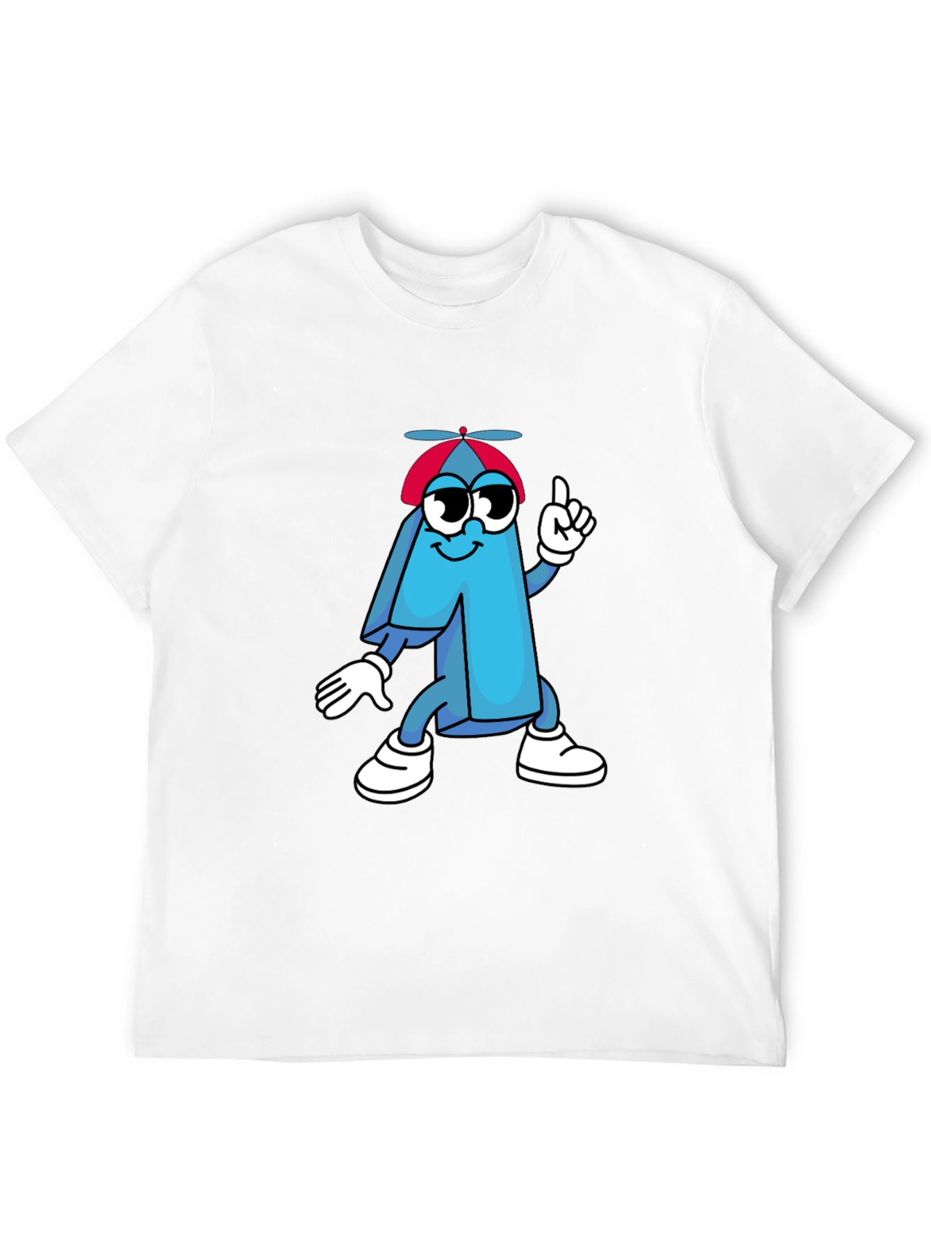 Cartoon Number One Black T-Shirt