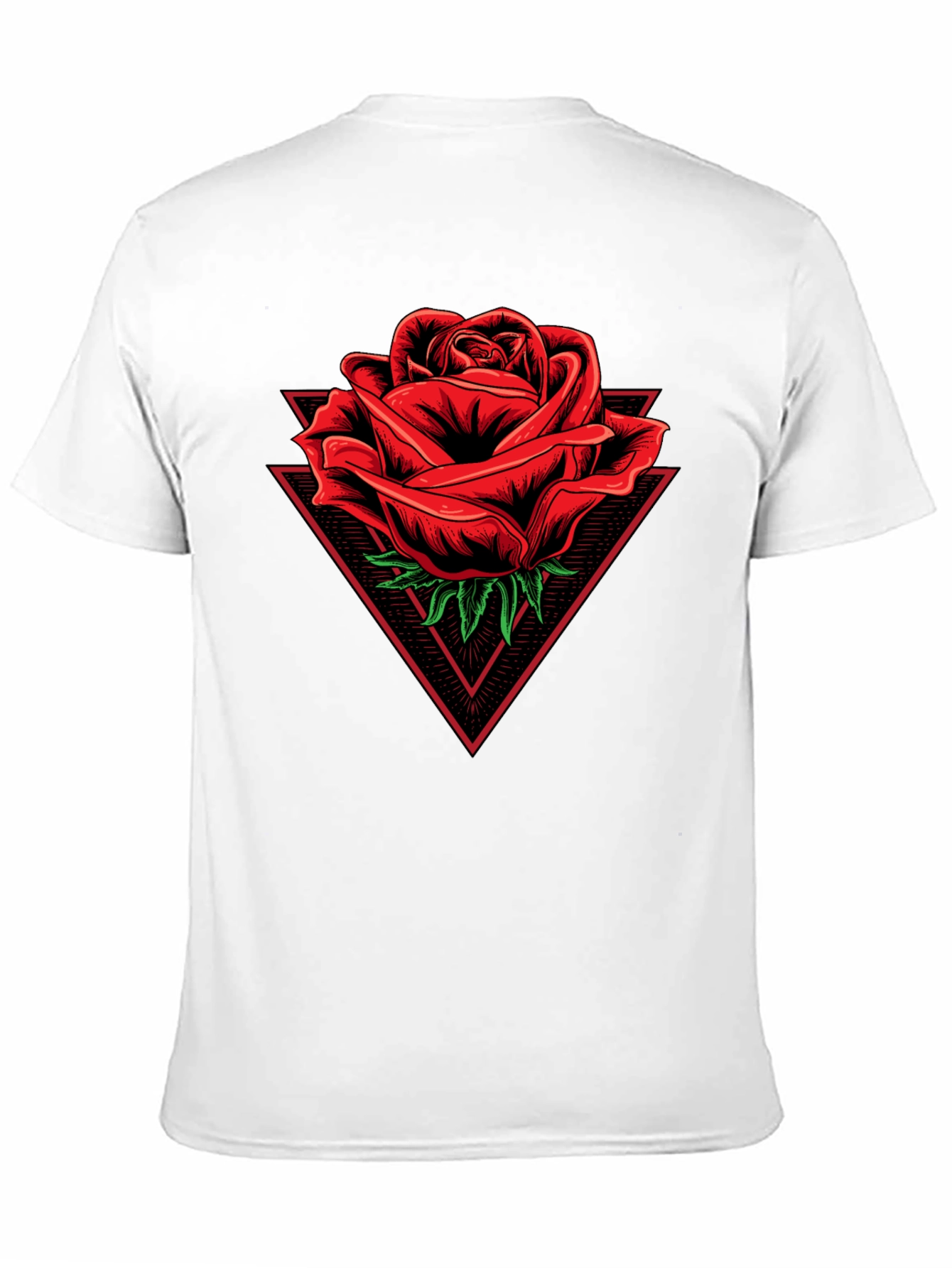 Rose Triangle Graphic Black T-Shirt