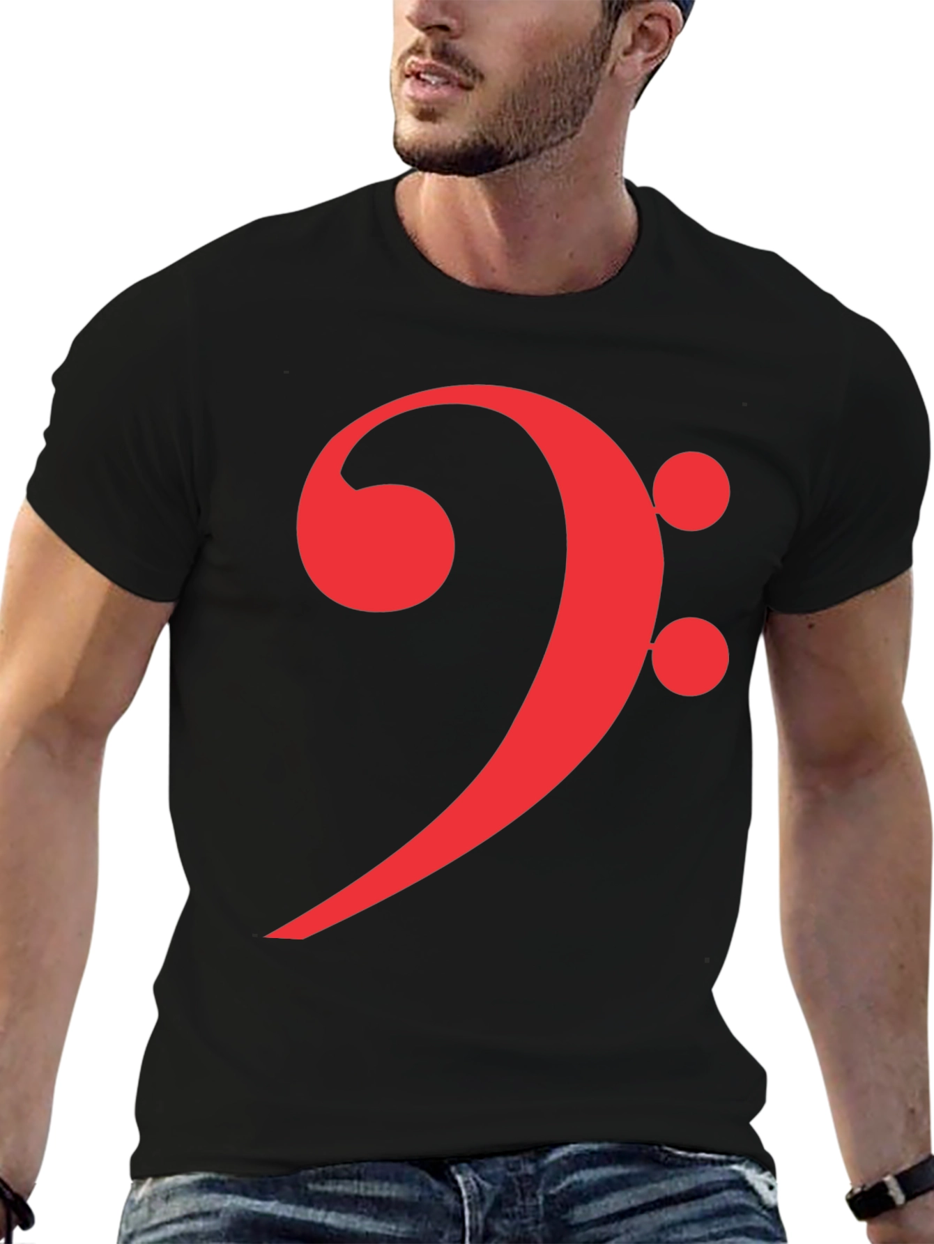 Bass Clef Graphic Tee - Black