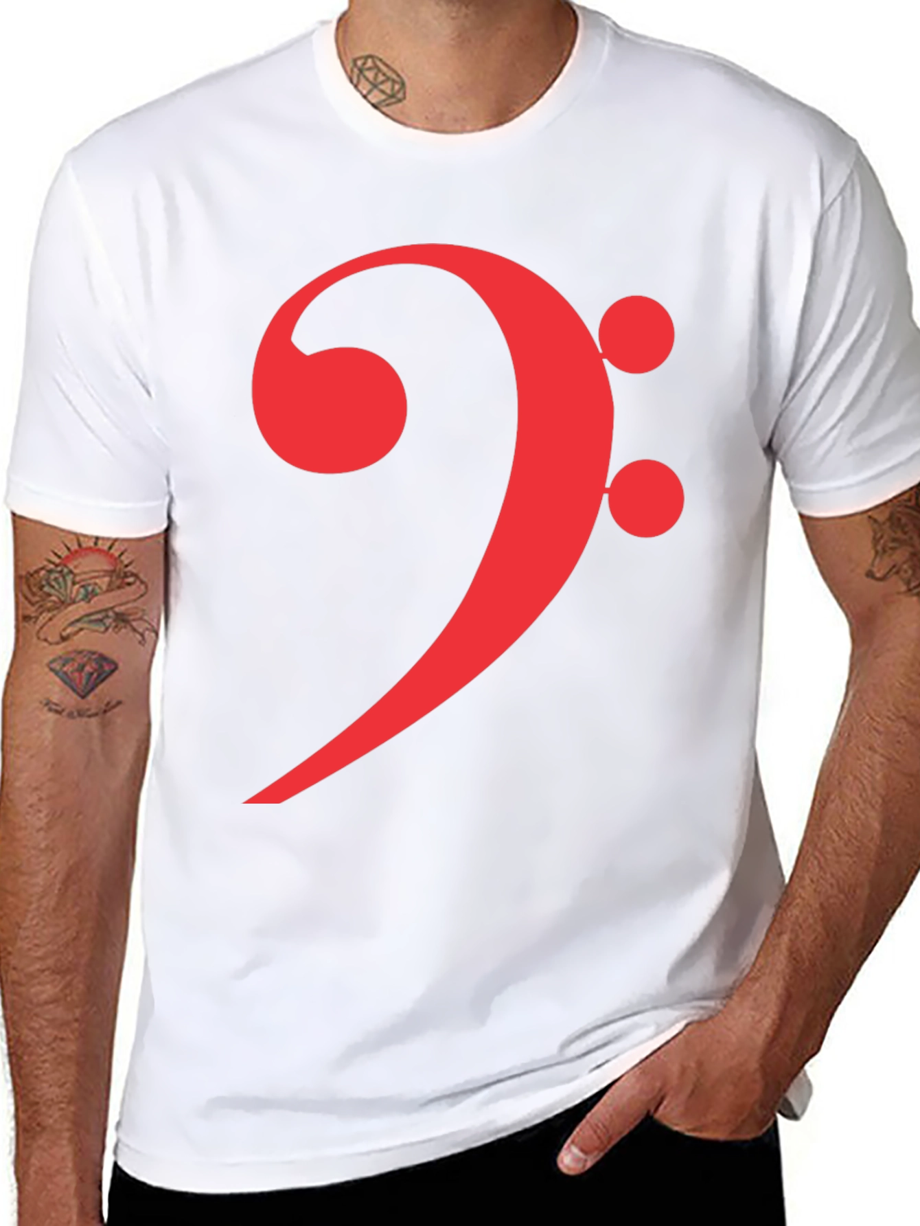 Bass Clef Graphic Tee - Black