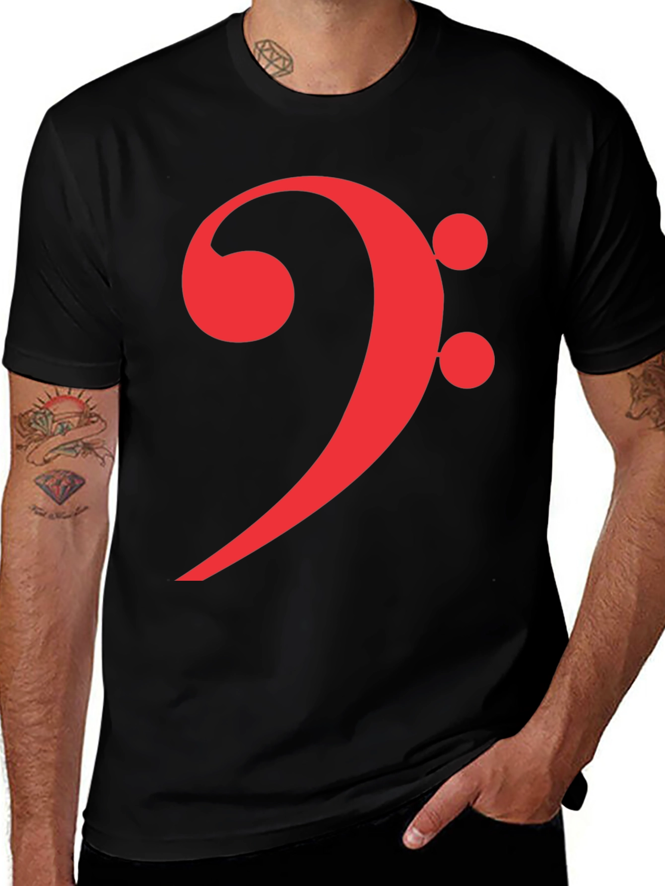 Bass Clef Graphic Tee - Black