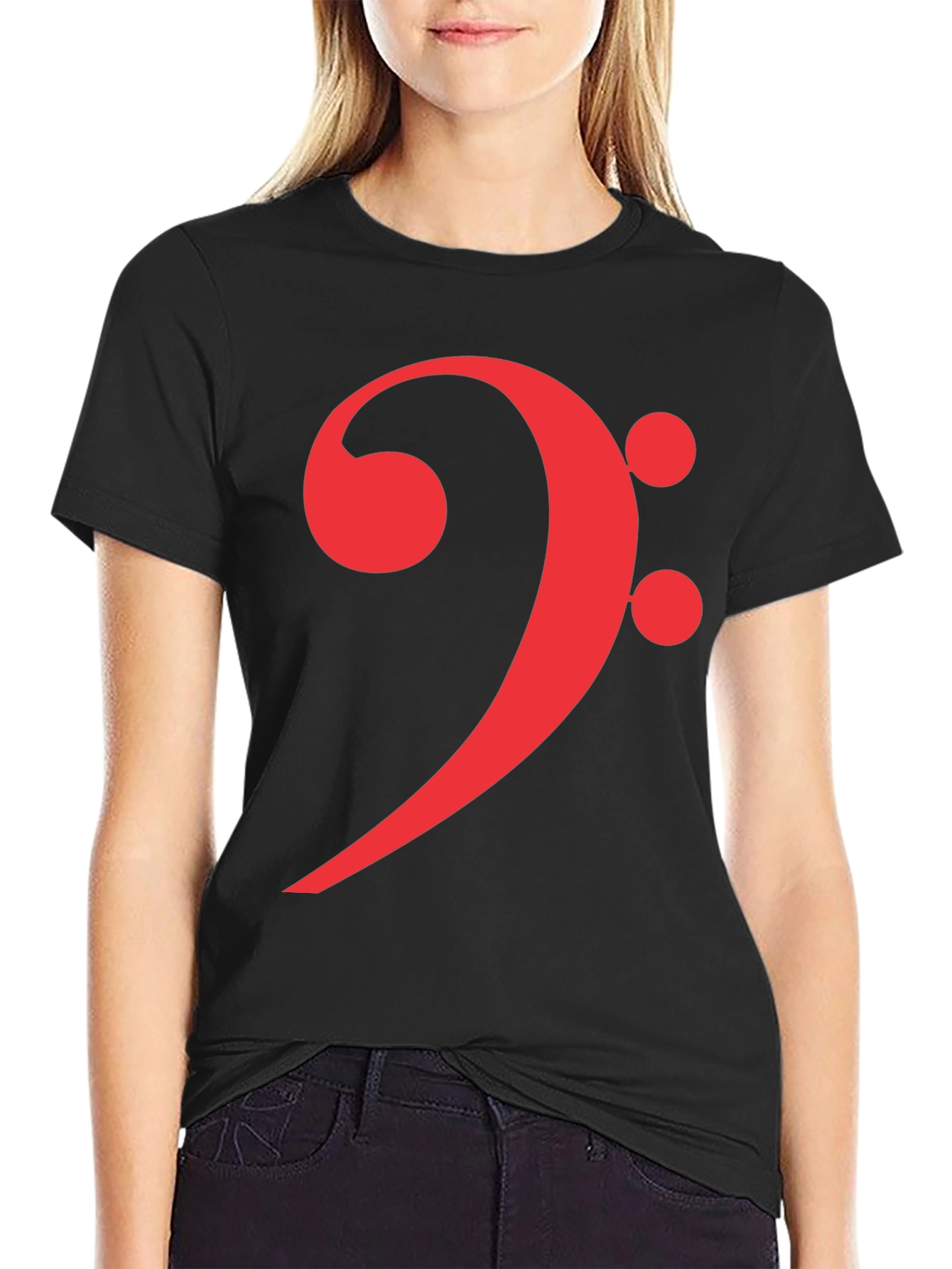 Bass Clef Graphic Tee - Black