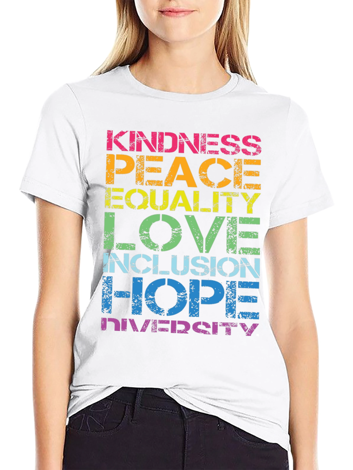 Kindness Peace Equality Love Inclusion Hope Diversity T-Shirt