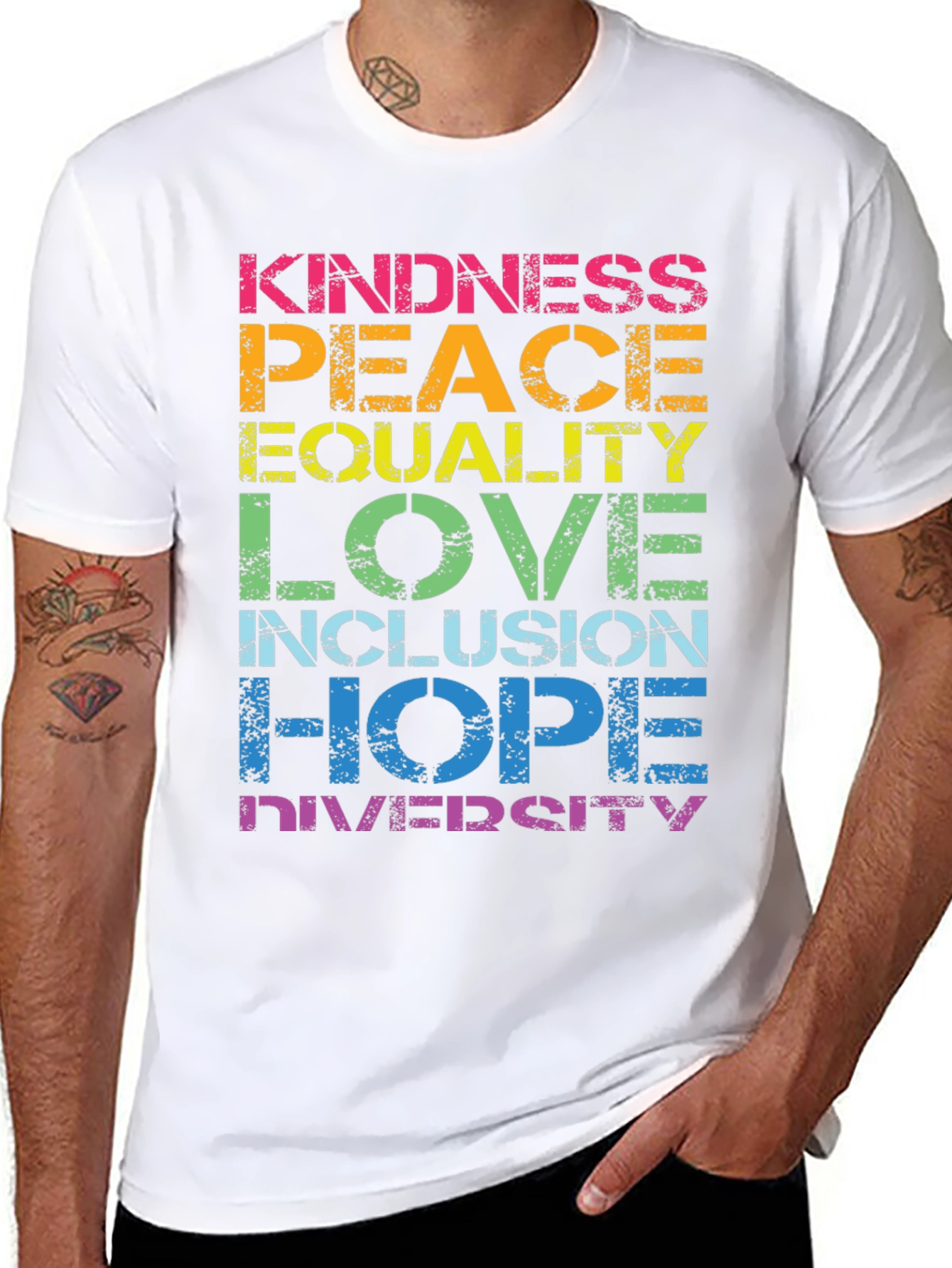 Kindness Peace Equality Love Inclusion Hope Diversity T-Shirt