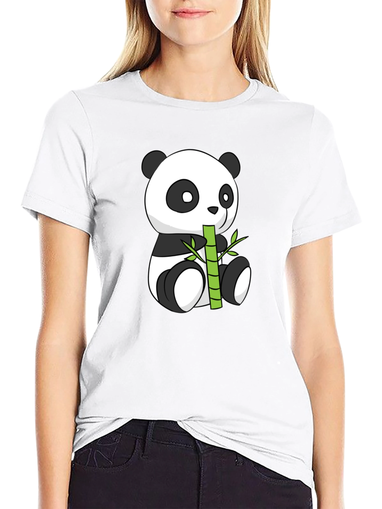 Panda Eating Bamboo Graphic Tee