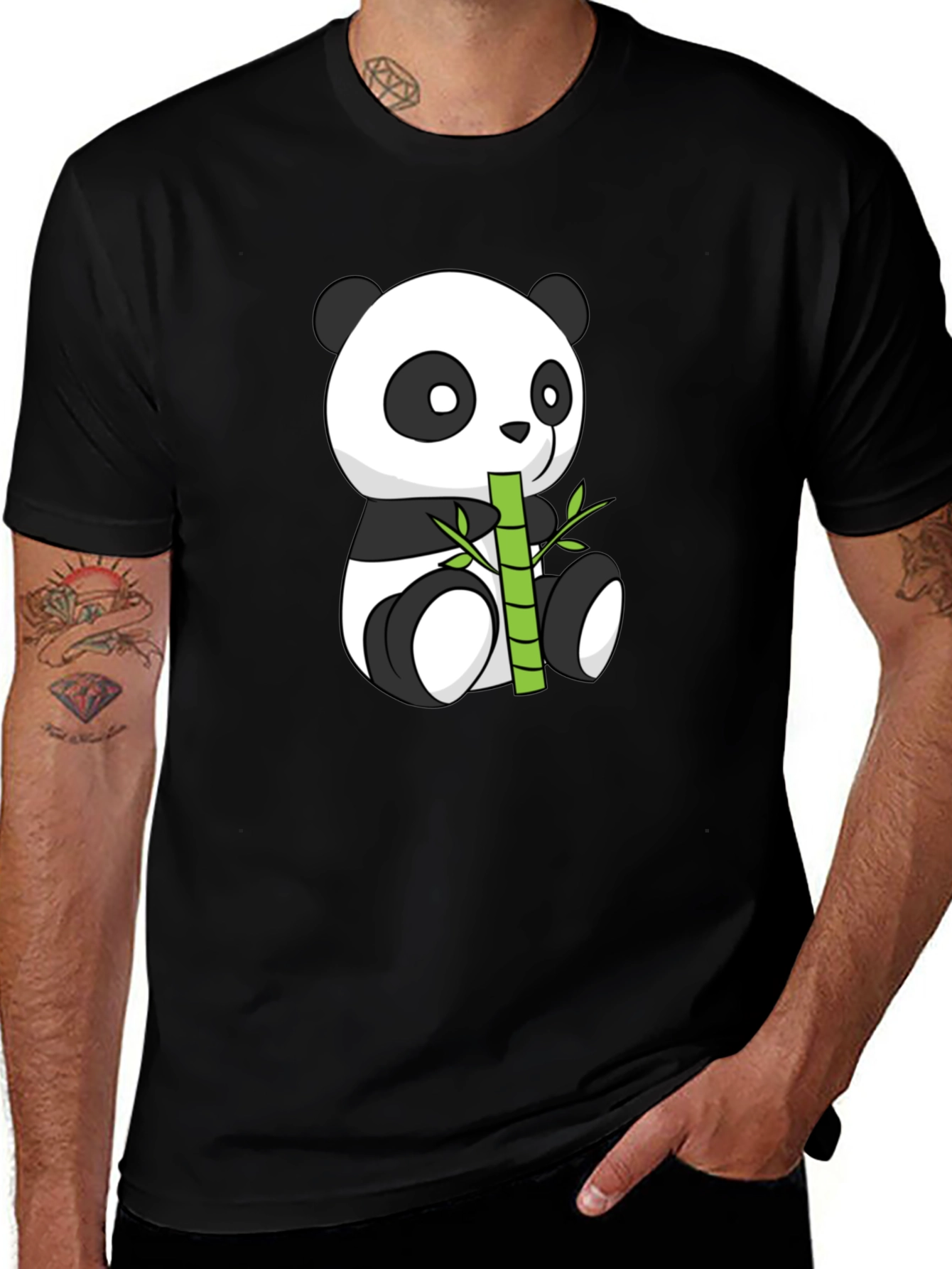 Panda Eating Bamboo Graphic Tee