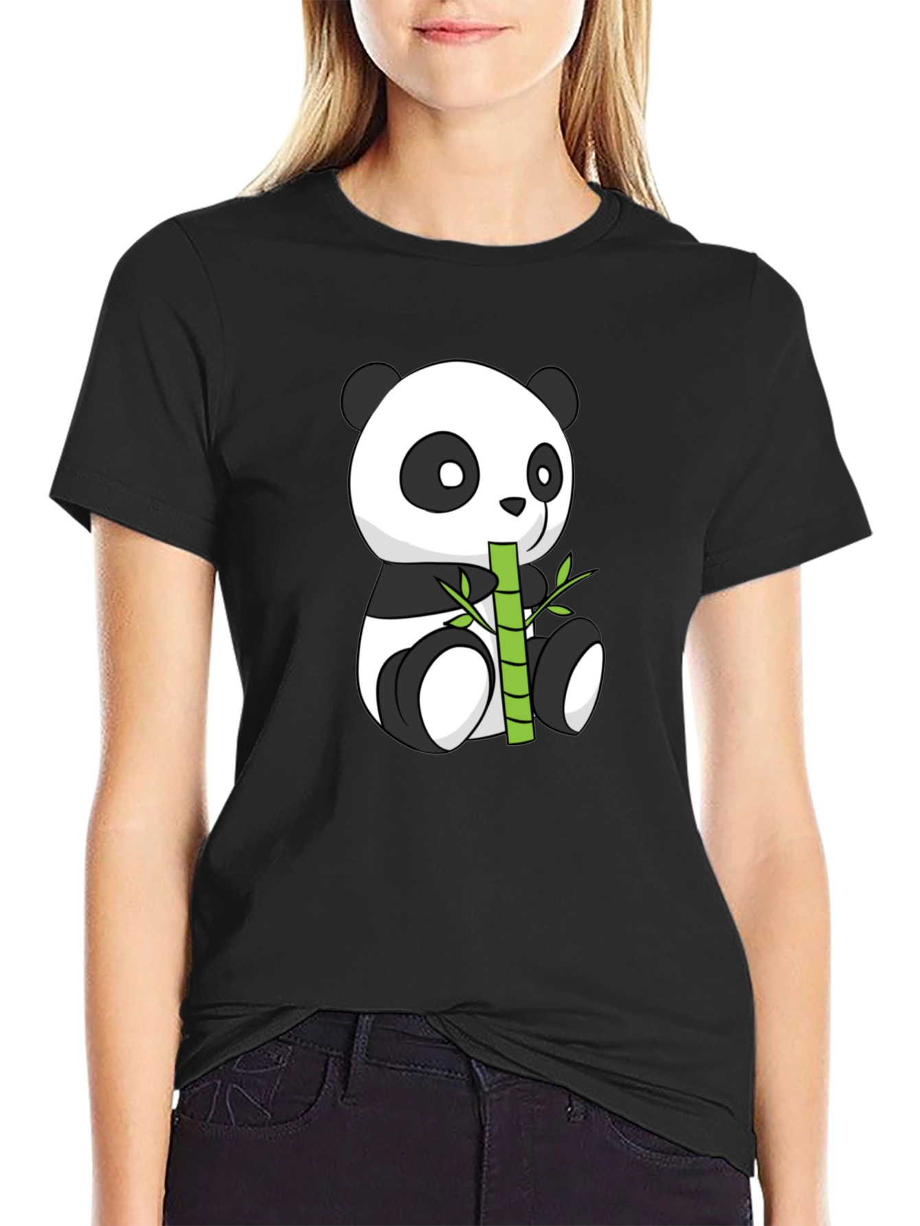 Panda Eating Bamboo Graphic Tee