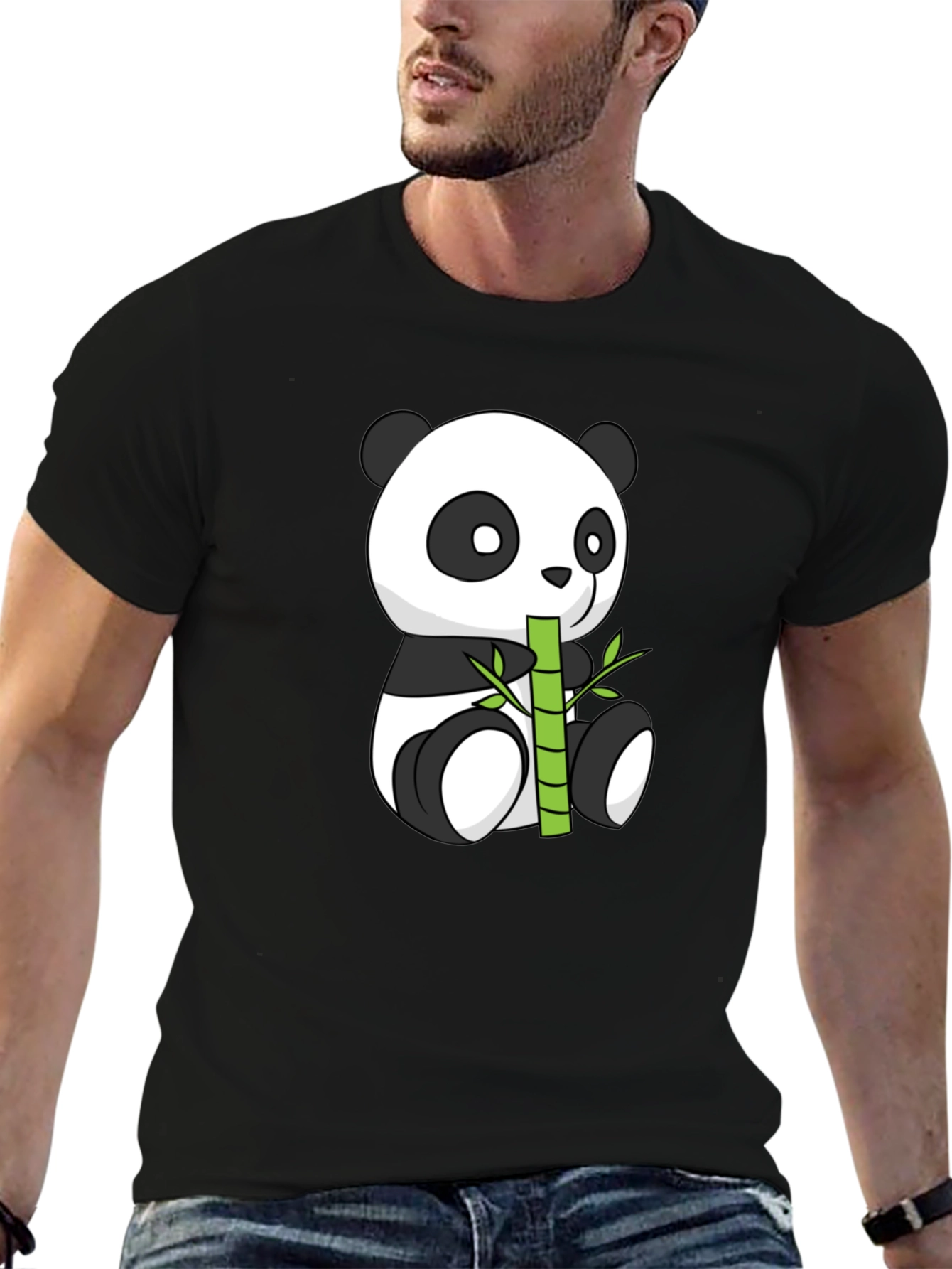 Panda Eating Bamboo Graphic Tee