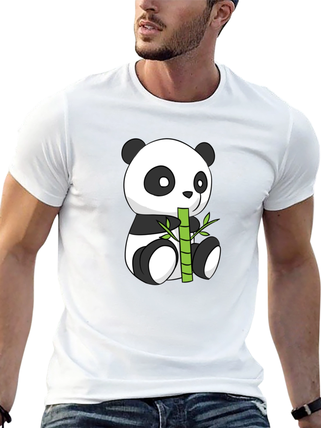 Panda Eating Bamboo Graphic Tee