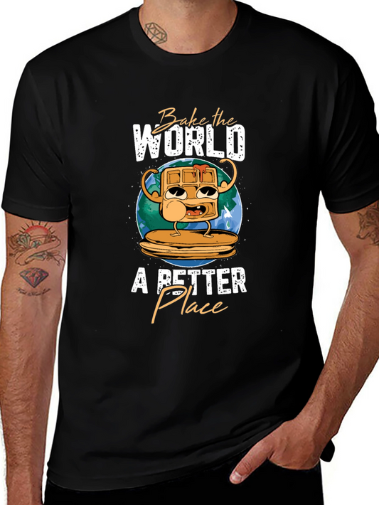 Bake the World Better T-Shirt: Waffle & Pancake Design