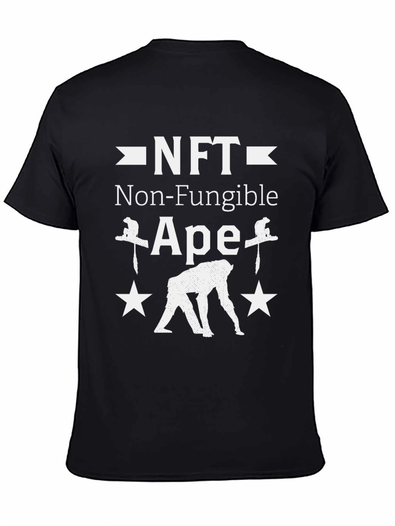 NFT Non-Fungible Ape Graphic Tee - Crypto Art Shirt