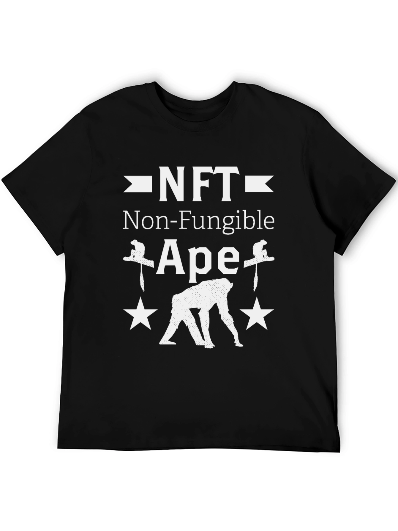 NFT Non-Fungible Ape Graphic Tee - Crypto Art Shirt