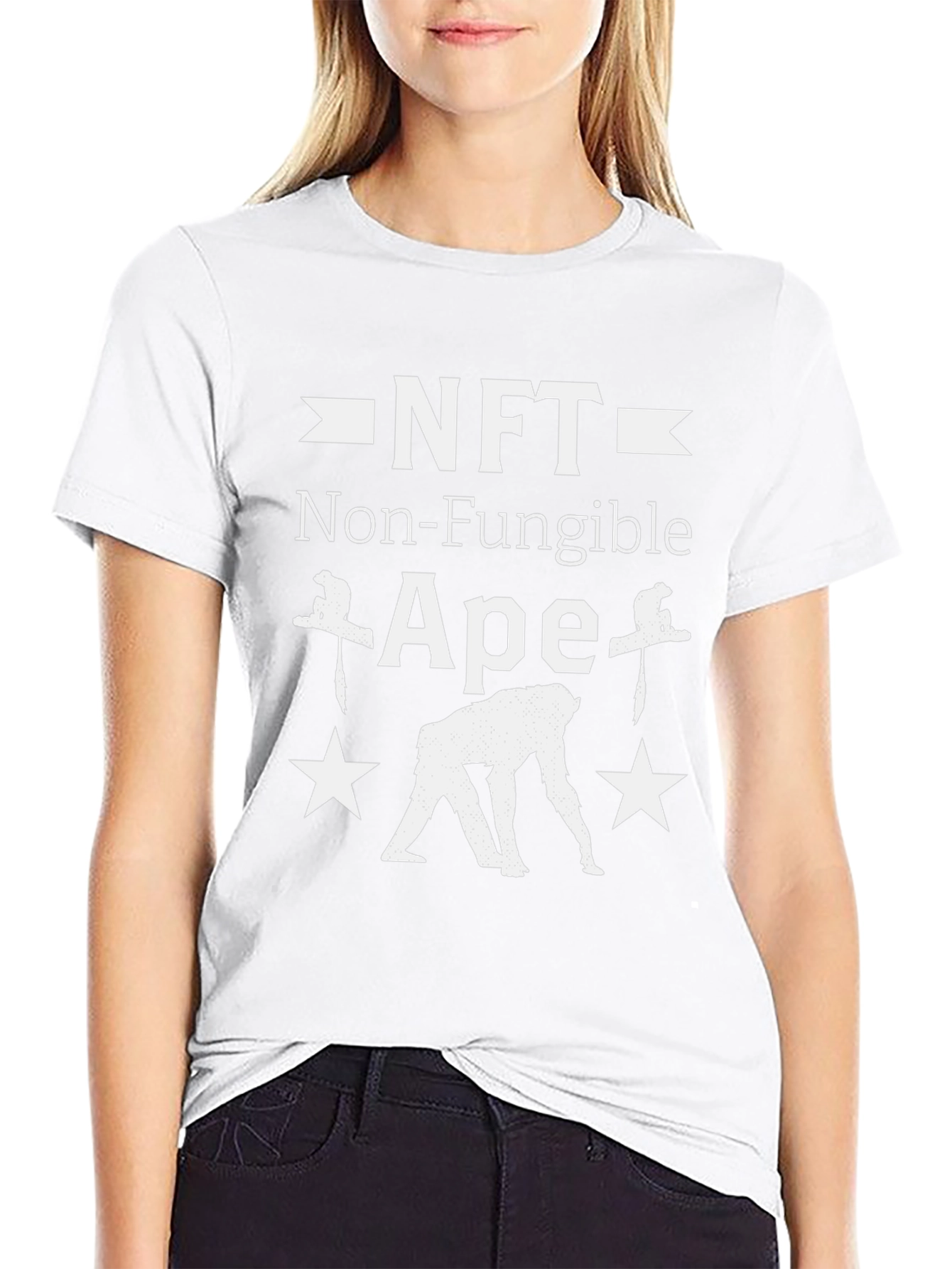 NFT Non-Fungible Ape Graphic Tee - Crypto Art Shirt