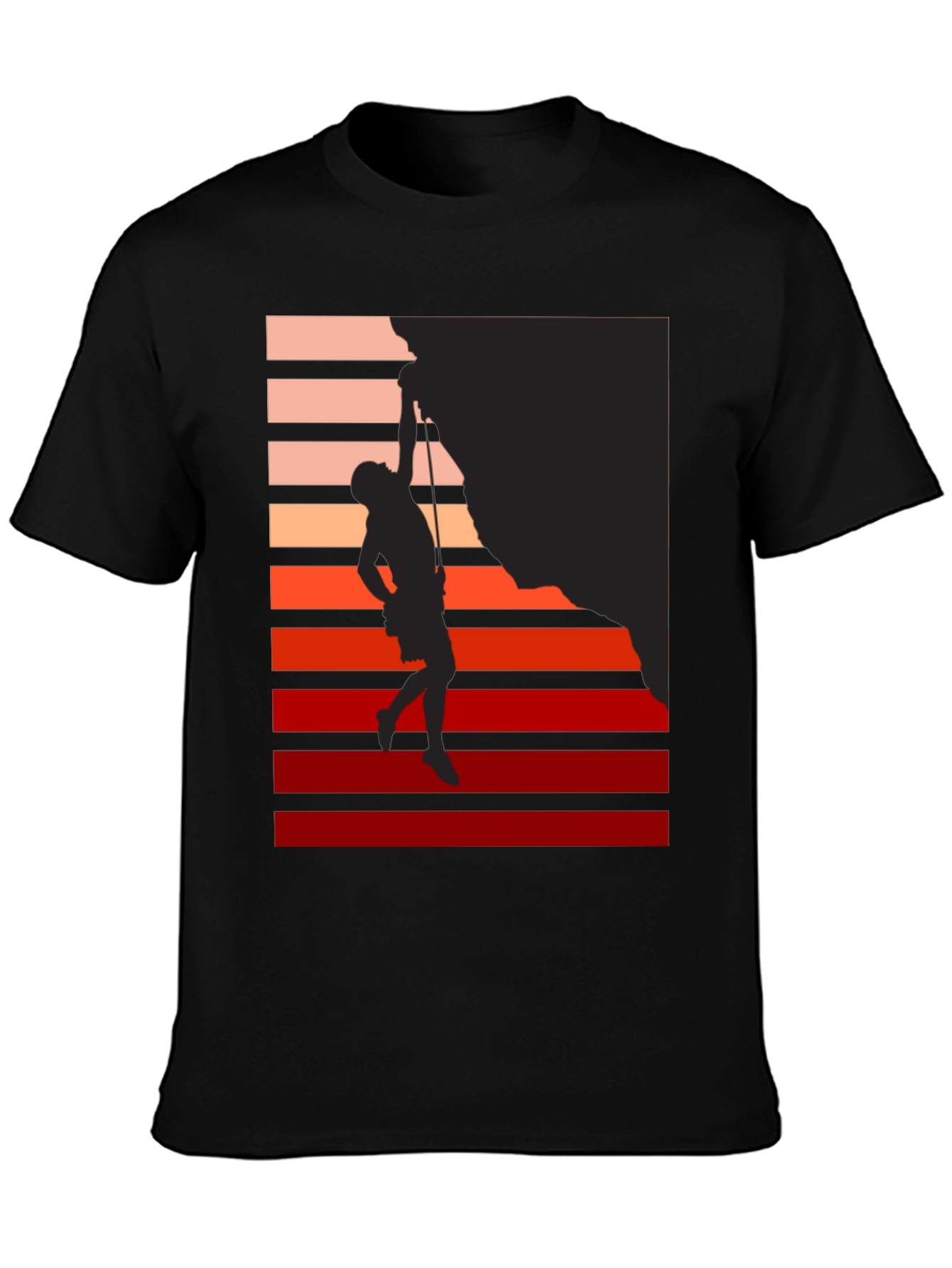 Climbing Silhouette Graphic Tee - Retro Style